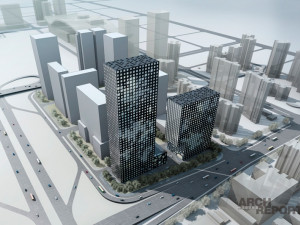 SU model of the modern office building of the CGN Tower Model 3D