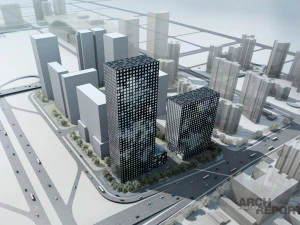 SU model of the modern office building of the CGN Tower 3D Model