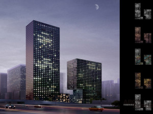 SU model of the modern office building of the CGN Tower Model 3D