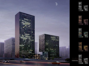 SU model of the modern office building of the CGN Tower 3D Model