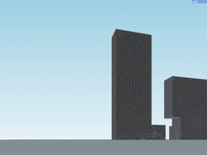 SU model of the modern office building of the CGN Tower Model 3D