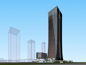 SU model of high-rise modern CCCC office building 3D 모델