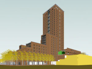 SU model of the office building of Building 3D Model