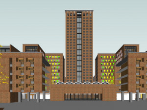 SU model of the office building of Building 3D Модель