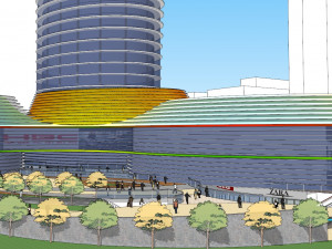 SU model of the curved building of the daily office building 3D Model