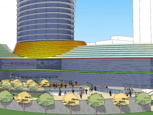 SU model of the curved building of the daily office building 3D Model