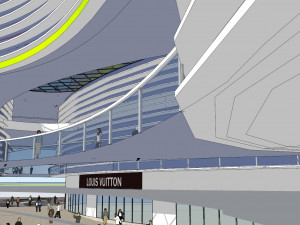 SU model of the curved building of the daily office building 3D Model