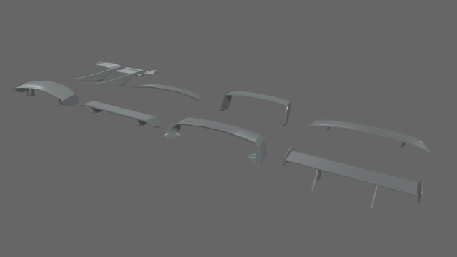 Car Spoiler Pack 01 Modelo de impresión 3D .c4d .max .obj .3ds .fbx .stl .blend 