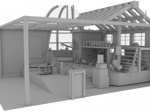 中国房子概念 3D 模型