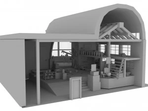 Chinese House Concept 3D Model