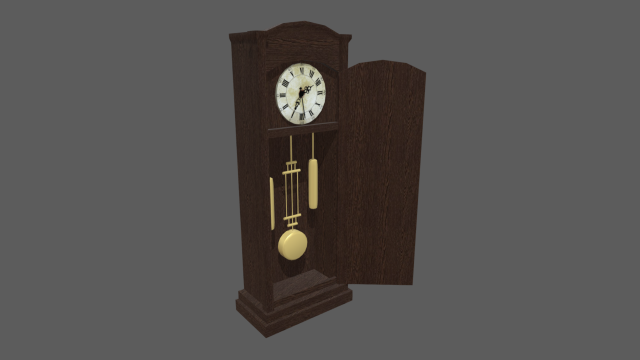 Old Vintage Big Floor Clock Model 3D .c4d .max .obj .3ds .fbx .stl .blend 
