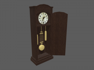 Old Vintage Big Floor Clock 3D Model