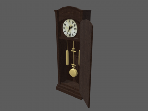 Old Vintage Big Floor Clock Model 3D