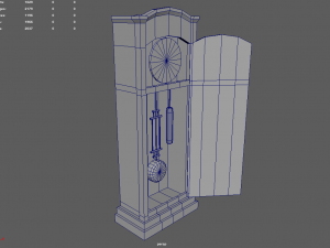 Old Vintage Big Floor Clock Model 3D