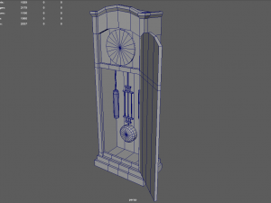 Old Vintage Big Floor Clock Model 3D