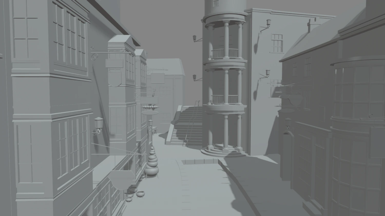 Diagon Alley Harry Potter 3D Model .c4d .max .obj .3ds .fbx .stl .blend 