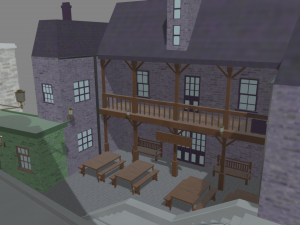 Diagon Alley Harry Potter Textured 3D Model