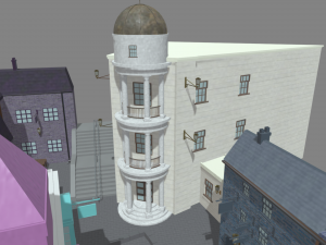 Diagon Alley Harry Potter Textured 3D Model