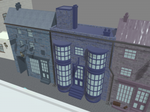 Diagon Alley Harry Potter Textured 3D Model