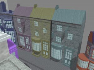 Diagon Alley Harry Potter Textured 3D Model