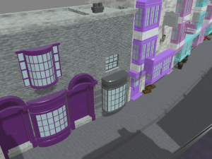 Diagon Alley Harry Potter Textured 3D Model