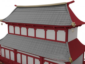 Japanese Temple Hanamura 3D Model