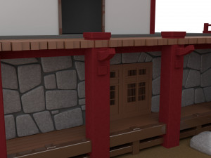 Japanese Temple Hanamura Model 3D