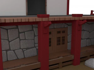 Japanese Temple Hanamura 3D Model