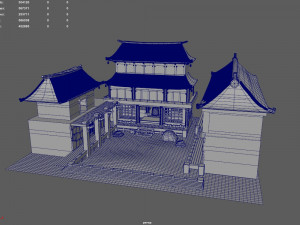 Japanese Temple Hanamura Model 3D