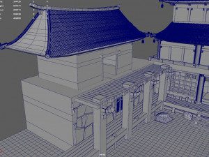 Japanese Temple Hanamura Model 3D