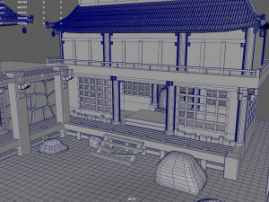 Japanese Temple Hanamura 3D Model
