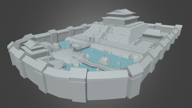 Japanese Temple Scene 3D 모델 .c4d .max .obj .3ds .fbx .stl .blend 