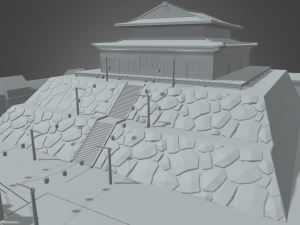 Japanese Temple Scene 3D 모델