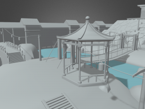 Japanese Temple Scene 3D 모델