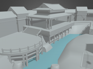 Japanese Temple Scene 3D 모델