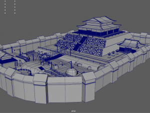 Japanese Temple Scene 3D 모델