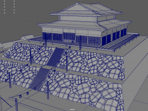Japanese Temple Scene 3D 모델