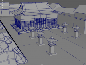 Japanese Temple Scene 3D 모델