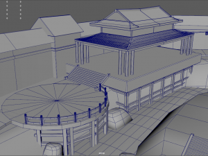 Japanese Temple Scene 3D 모델