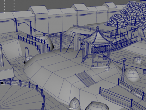 Japanese Temple Scene 3D 모델