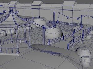 Japanese Temple Scene 3D 모델