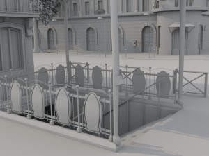 Paris Town Metro Station Model 3D