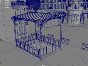 Paris Town Metro Station Model 3D