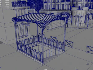 Paris Town Metro Station 3D Model
