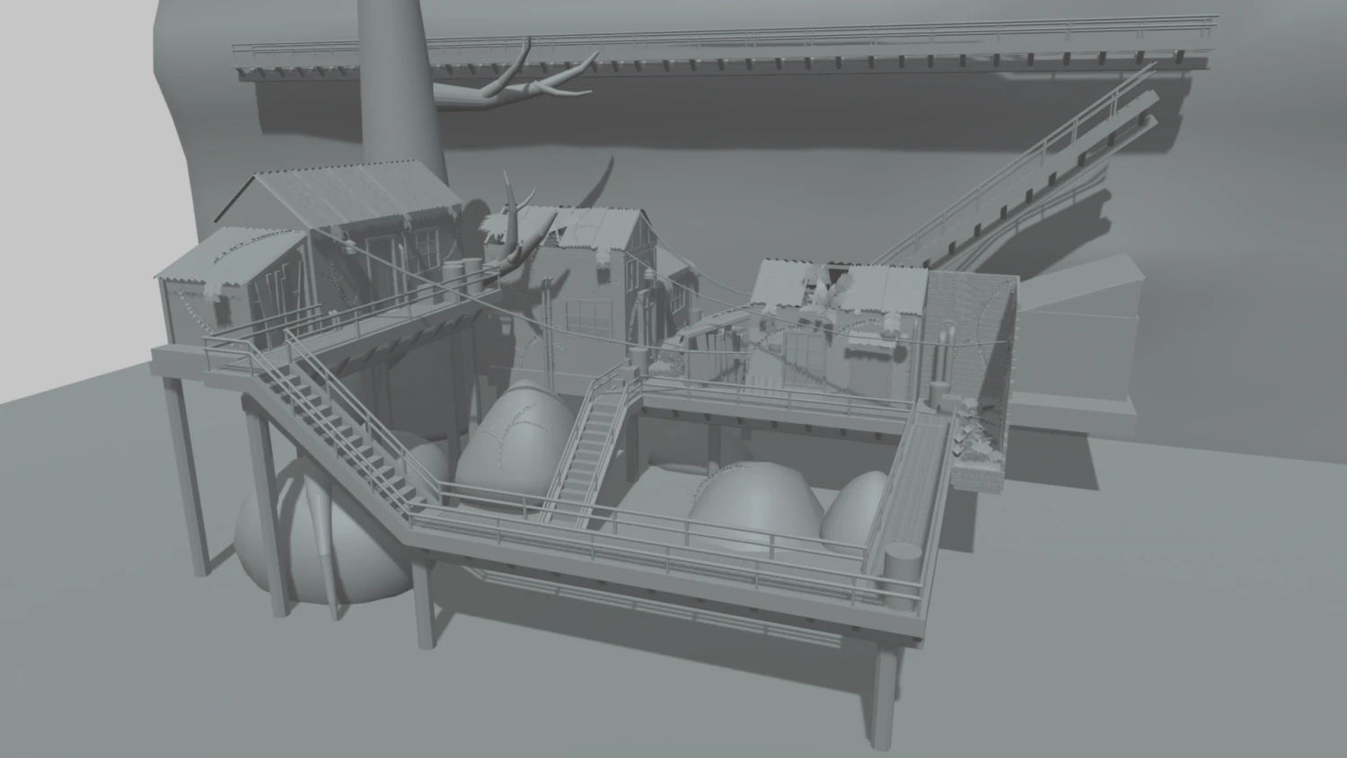 Port Cartoon 3D Model .c4d .max .obj .3ds .fbx .stl .blend 