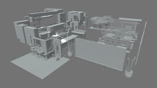 Asian Restaurant 3D Модель .c4d .max .obj .3ds .fbx .stl .blend 