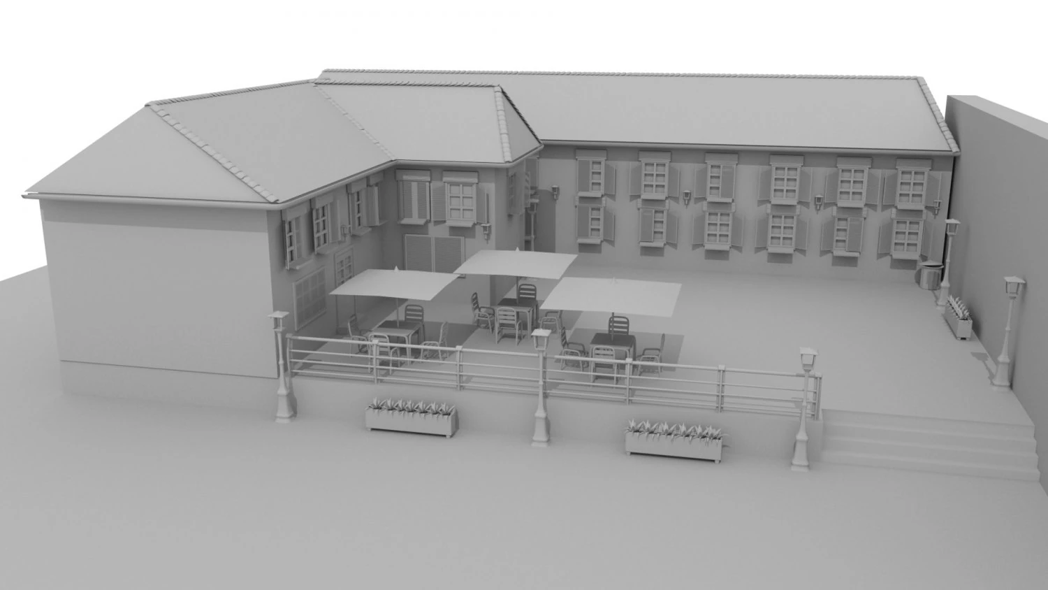 Village Town 3D Model .c4d .max .obj .3ds .fbx .stl .blend