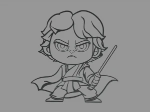 अनाकिन स्काईवॉकर वॉल सिल्हूट 01 3D प्रिंट मॉडल