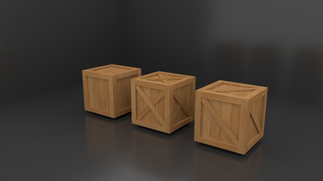 Low Poly Boxes wooden box Modello 3D .c4d .max .obj .3ds .fbx .stl .blend 