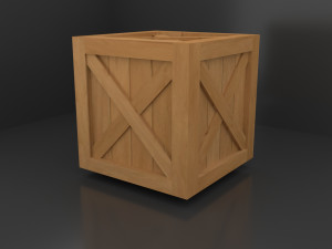 Low Poly Boxes wooden box Modello 3D